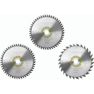 Festool Kreissägeblatt KSB-SORT/3 W 160x2,2, Set, 160 x 2,2 x 20mm, 2x 48 und 1x 28 Zähne, für Holz