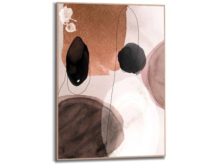 Bild REINDERS Gerahmtes Bild Abstrakte Formen Rond - Erdfarben - Flächen , braun (farbe bild(er): braun), B:50cm H:70cm, MDF, Bilder, Bild