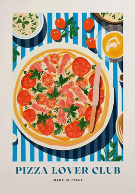Inspire Picks Aperol Spritz & Pizza Cocktail Kitchen Wall Art Italian Food Canvas Poster 9 20x30cm Unframed