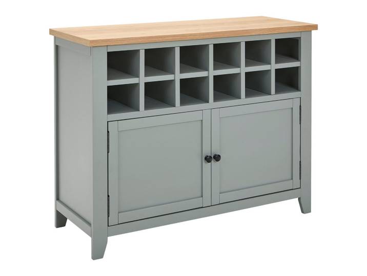 Mid.you Sideboard, Grau, Natur, Holz, Eiche, Kiefer, furniert, massiv, 110x85x43 cm, Holzmöbel, Kleinmöbel Holz, Holzkommoden, Sideboards Holz