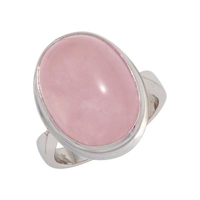 Silberring JOBO "Ring Statement rosa" Gr. 52, rosa, Fingerringe, Damen, 52, Silber 925 (Sterlingsilber), Silberring, 925 Silber mit Rosenquarz