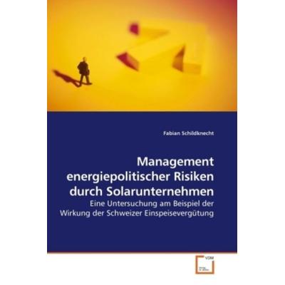 Schildknecht, F: Management energiepolitischer Risiken durch, Taschenbuch von Fabian Schildknecht, VDM, 978-3-639-20825-2