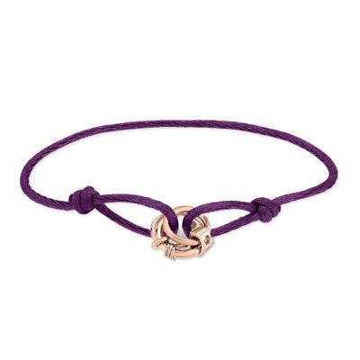 Armband LIEBESKIND BERLIN "Schmuck Geschenk Nylonarmband Lora", roségoldfarben, lila, Armbänder, Damen, 21cm, Edelstahl Nylon, Edelstahl, Nylon, Armband