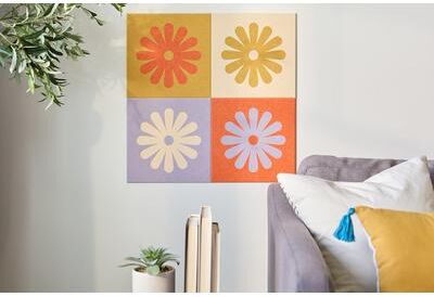 Felt Right Dusk Mini Daisy Checker Wall Art   Sound Dampening Pinnable Tiles