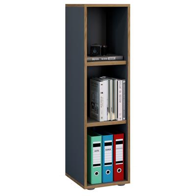 Bücherregal VCM "Holz Büro Regal Bücher Ordner Aktenregal Salia 3f", schwarz (anthrazit), B:30cm T:33cm, Regale, Bücherregal