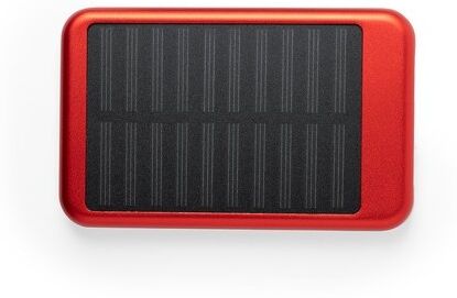 Batterie externe publicitaire solaire Rudder aluminium rouge