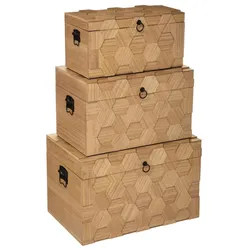 Atmosphera – 3er Set Truhen "Arty", Holz