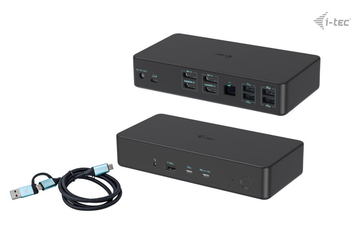 I-TEC USB-A/ USB-C/ Thunderbolt 3 Professional Dual 4K Display Docking Station CADUAL4KDOCKPD2