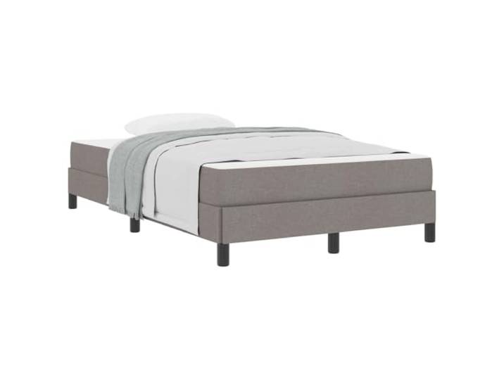 PUGYNBK Boxspringbett, 120 x 200 cm, mit Matratze Taupé Taschenfederrost, Holz- und Metallrahmen, atmungsaktiver Stoff, minimalistisches Design