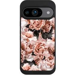 Nivocase Handyhülle für Google Pixel 9 Hülle NIVOpure Case Schwarz Blume Rose Vintage (Google Pixel 9), Smartphone Hülle, Schwarz