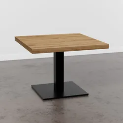 BIG Möbel GmbH Gastro Loungetisch 80x80 cm | Eiche Rom Natur | Gusseisengestell | 45 cm Höhe