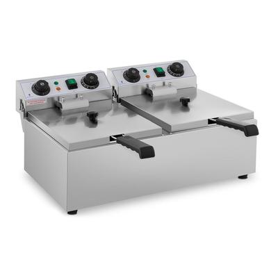 Helloshop26 - Professionelle elektrische Fritteuse für Restaurants 2 x 10 Liter Timer 14_0001785