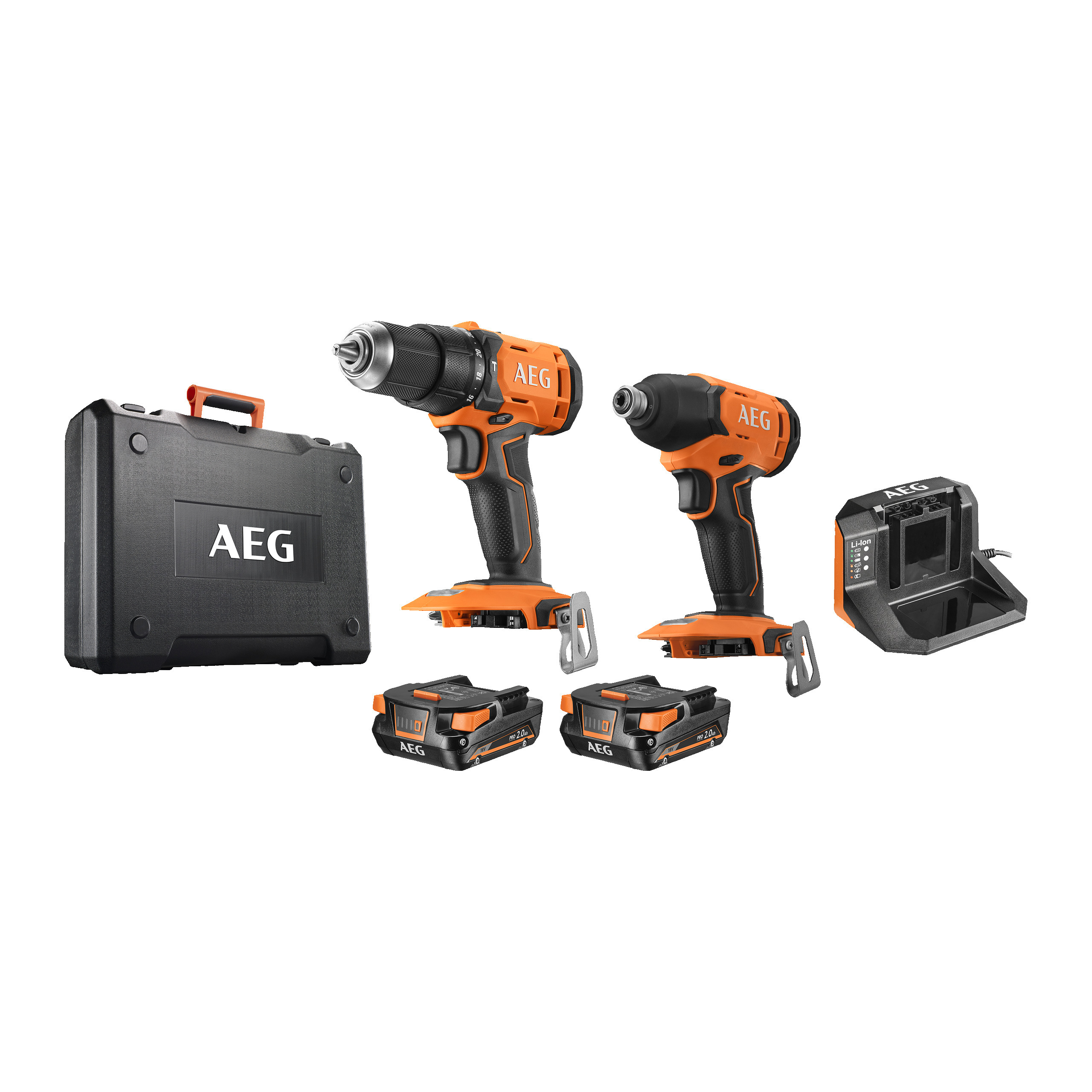 AEG PRO18V Akku-Kombo-Kit JP 18I2-202C (Schlagbohrschrauber BSB18G4 mit 60Nm max