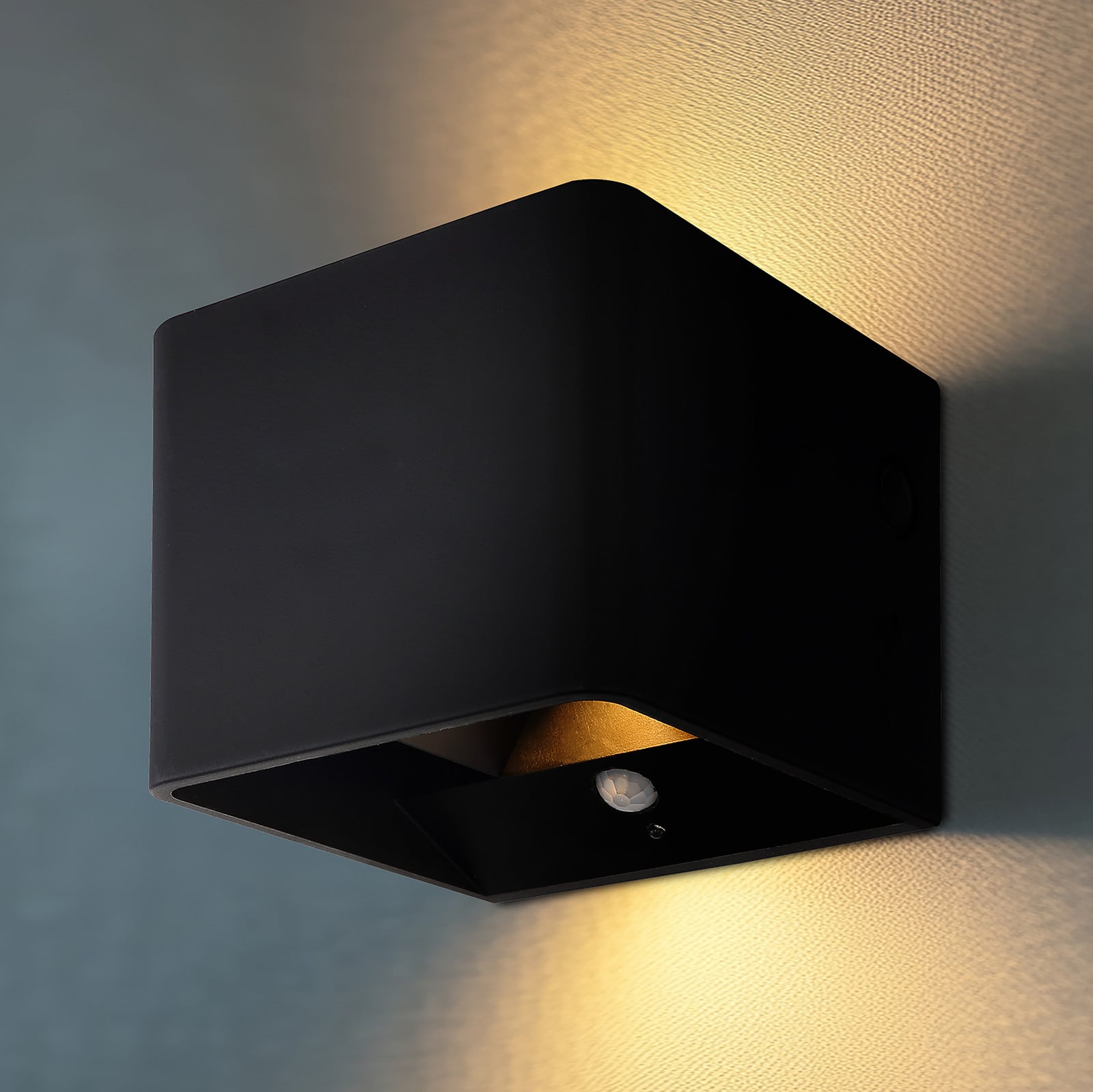 home24 LED-wandlamp Veronika zwart, B/D/H: 10 x 8 x 10 cm
