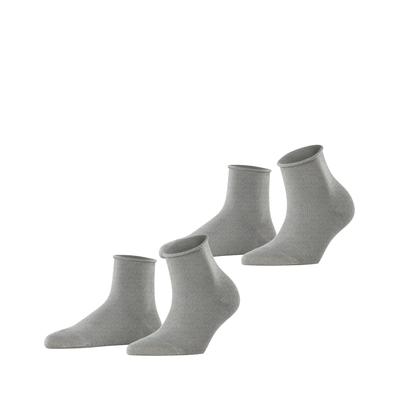Kurzsocken ESPRIT "Basic Pure", Damen, Gr. 35-38, grau (light grau), Baumwollmischung, unifarben, normal, Socken, unifarbenes Basic-Design, Rollbündchen