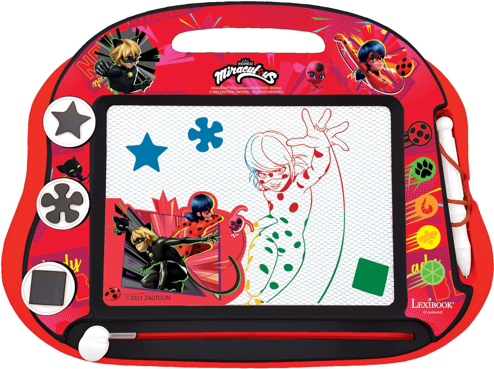 Lexibook Miraculous Magic Slate A5-formaat - Rood - Voor kinderen