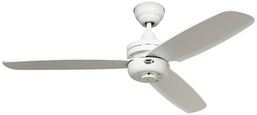CasaFan Night Flight WE Deckenventilator 65W (Ø x H) 132cm x 240mm Weiß Winterbetrieb, mit Fernbedienung, Leuchtenanbau möglich