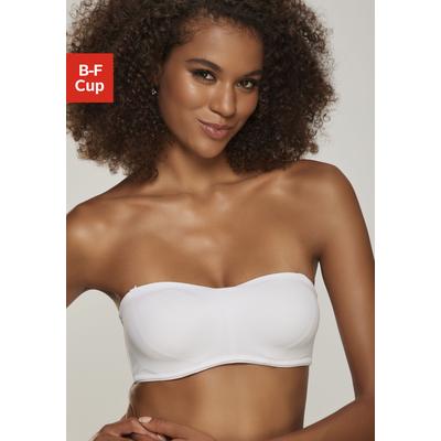 T-Shirt-BH LASCANA "Dirndl-BH, trägerloser BH, Bandeau-BH", Damen, Gr. 105, Cup B, weiß, Microtouch, Obermaterial: 85% Polyamid, 15% Elasthan, Basic, BHs Bandeau-BH BH Trägerlose-BH Bügel-BH T-Shirt-BH, ohne Schale mit abnehmbaren Trägern, große Größen