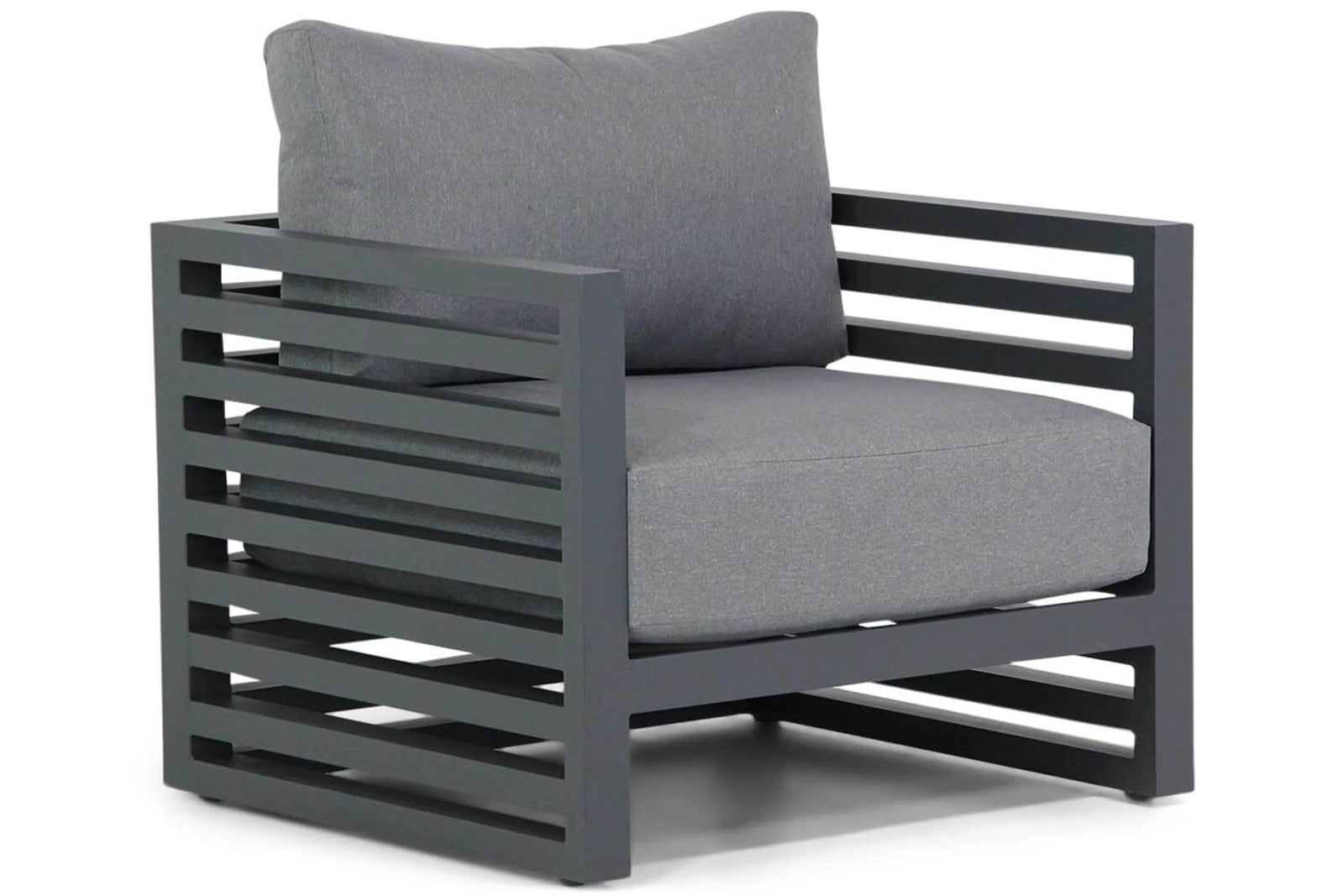 Santika Furniture moderne lounge tuinstoel in grijs aluminium