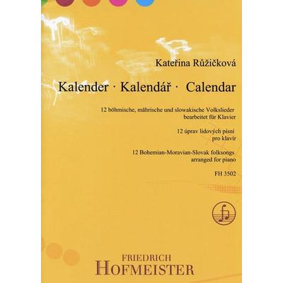 Kalender - 12 tschechische, mährische und slowakische Volkslieder, für Klavier -
