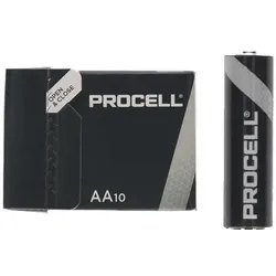 Packung mit 10 AA-Batterien (Lr6) Duracell Procell Id1500Ipx10 Alkaline (Zn/Mno2) 1,5 V 3.016 mAh