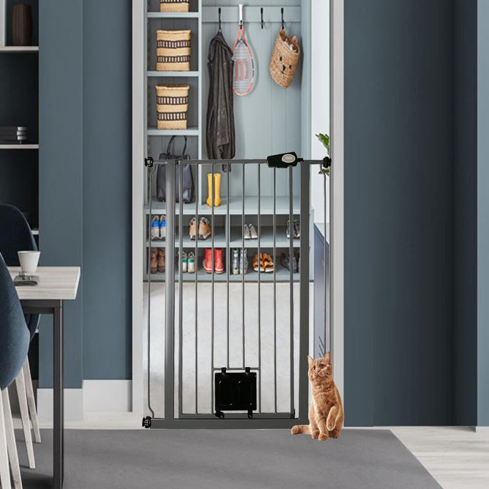 Archie & Oscar Geordie Metal Pressure Mounted Pet Gate Slate Grey 120.3 - 127.9cm