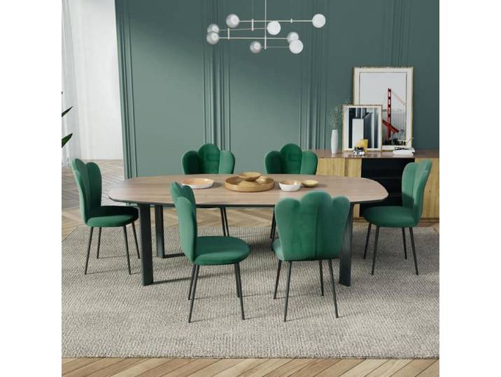 MIPAN Chaise De Coiffeuse Chaises (6pcs) Chaise De Coiffeuse Chaise De Salon 43*44*90cm Vert