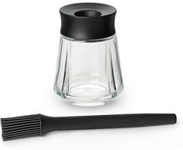 "Rosendahl Grand Cru Marinade Glass With Brush, Black - H: 8.1"""