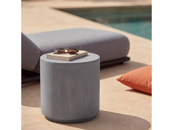 HABITAT - Table d'appoint de jardin en fibre de ciment - Gris ardoise - Triana