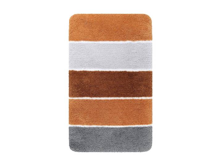 Wecon Home Badteppich Rio Marina, Grau, Terracotta, Streifen, rechteckig, 55x65 cm, Oeko-Tex® Standard 100, Heimtextilien, Badtextilien, Badematten