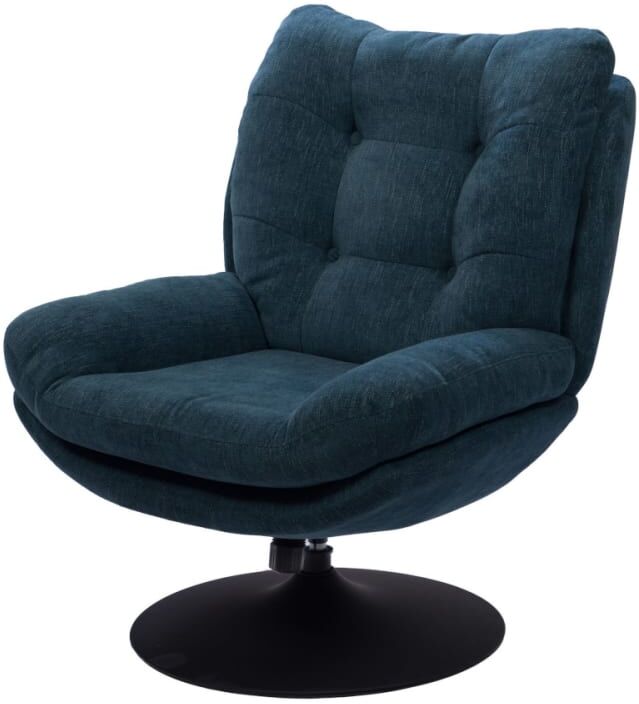 Amadeus Fauteuil design et confortable pivotant bleu Bleu 78x100x90cm