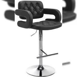 Proregal CHEFGASTRO Barhocker CAPE TOWN Chrom HxBxT 103x62x55cm Kunstleder Schwarz Barstuhl
