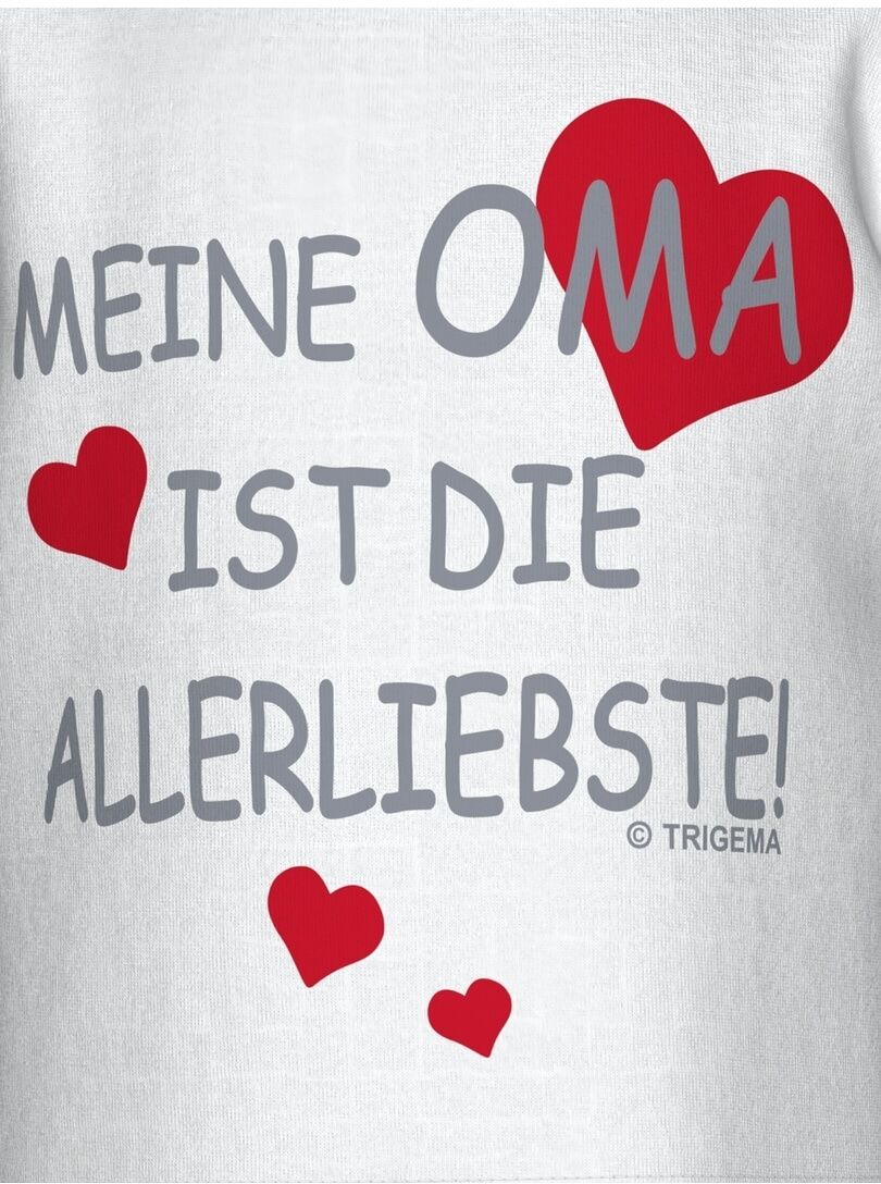 T-Shirt TRIGEMA "TRIGEMA T-Shirt Omas Liebling", Mädchen, Gr. 92, weiss (weiß), Feinripp, 100% Baumwolle (Bio-Baumwolle kbA), lang, Rundhals, Shirts T-Shirt weiß 92