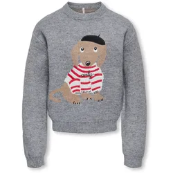 Only Girls Teddy-Pullover - Mädchen - Gr. 158/164 - grau