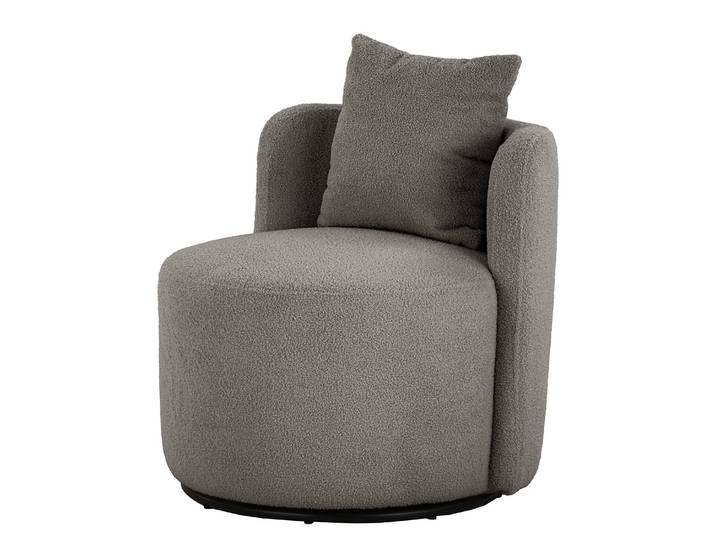 Fauteuil Pasao Gris/Gris foncé Tissu Bouclé Nola 73 x 67 x 75cm