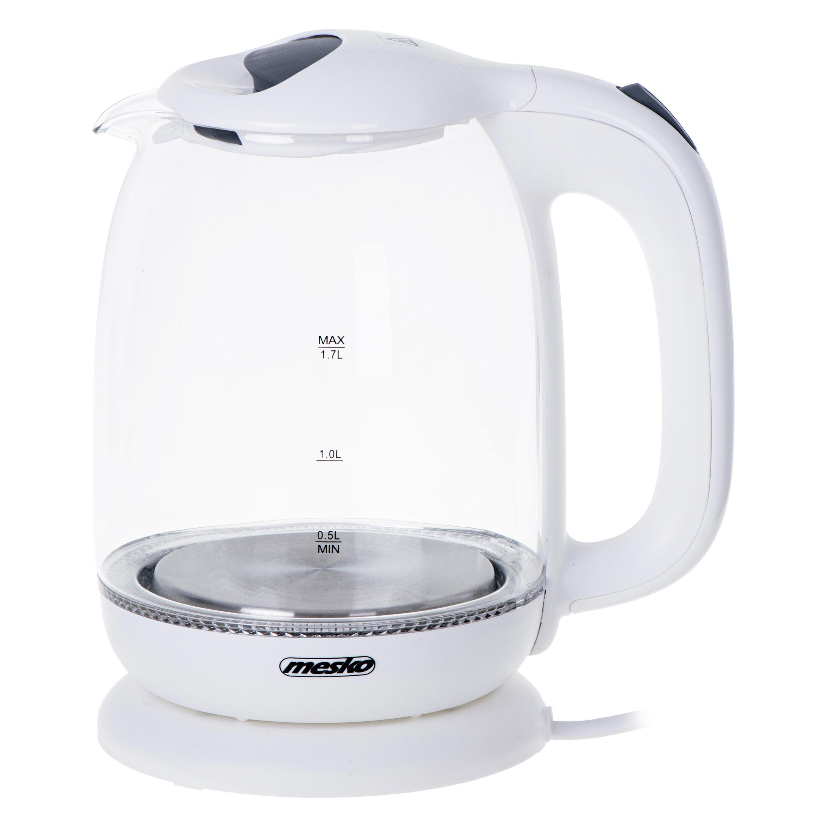 Mesko MS 1302w Glass Kettle, White (1.70 l) (MS 1302W)