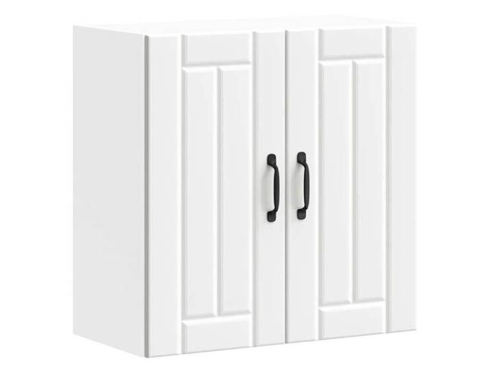 Armoire murale de cuisine Lucca - - bois d'ingénierie - blanc - fixation murale - porte vitrée 915taz77l