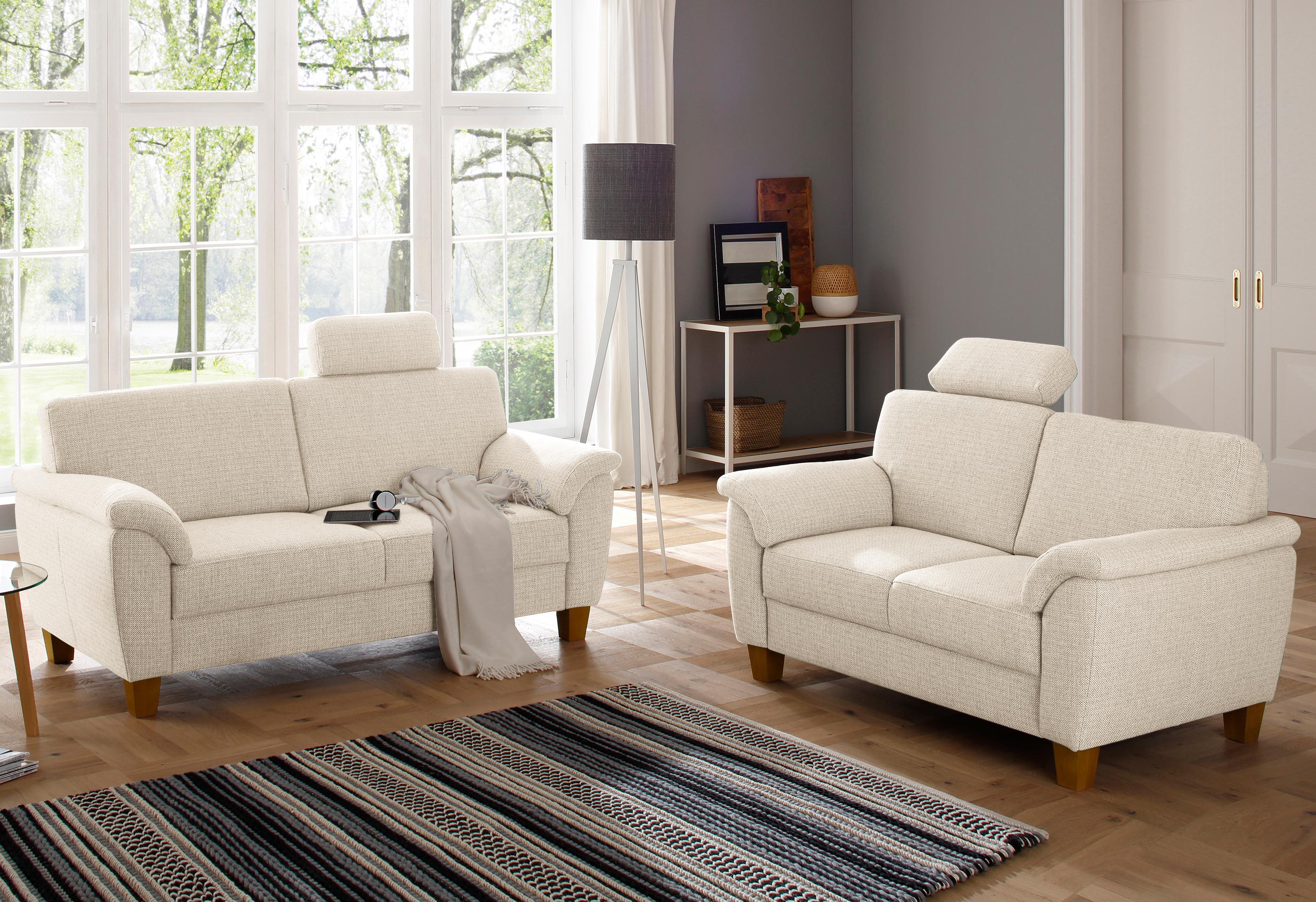 Polstergarnitur GOODPRODUCT "Texel", beige (natur), Struktur, Sitzmöbel-Sets, Polstergarnitur, als Set, mit Federkern und Kontrastnaht natur Struktur