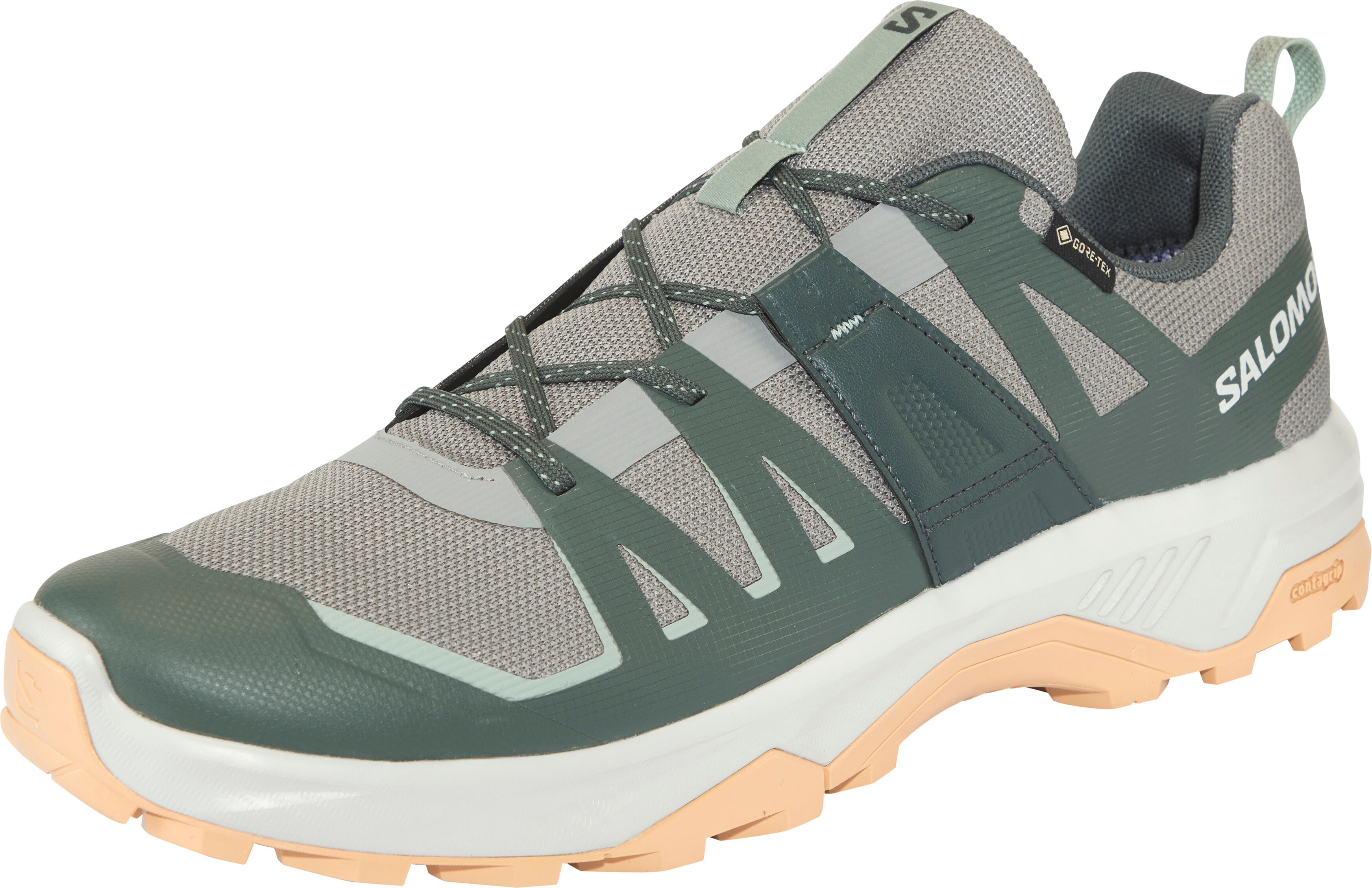 Wanderschuh SALOMON "EXTEND 2 GORE-TEX", Herren, Gr. 45, grau (monument, urban chic, sea foam), Synthetik, Textil, Schuhe Wanderschuh, wasserdicht monument, urban chic, sea foam 45