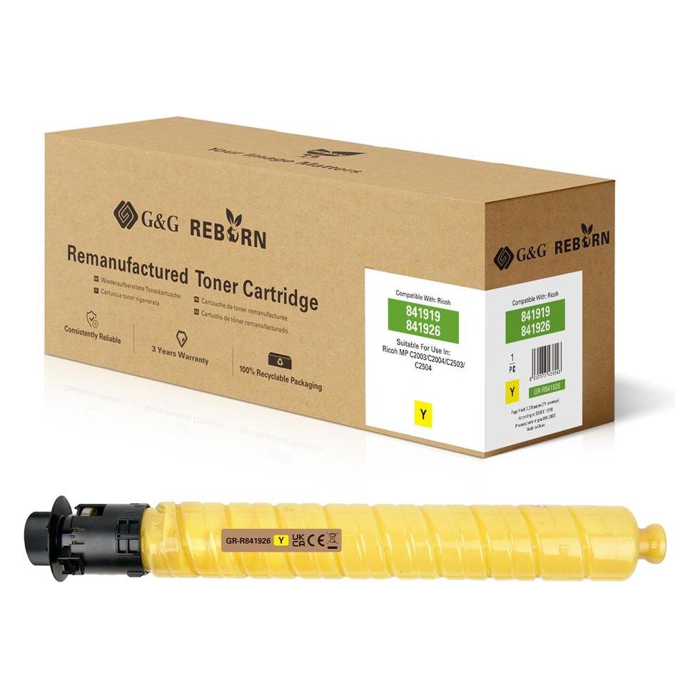 G&G Reborn-Toner kompatibel mit Ricoh 841927 Y (Y) (21965)