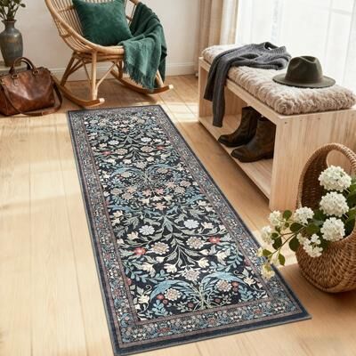 Garvee Vintage Allover Floral Print Area Rug