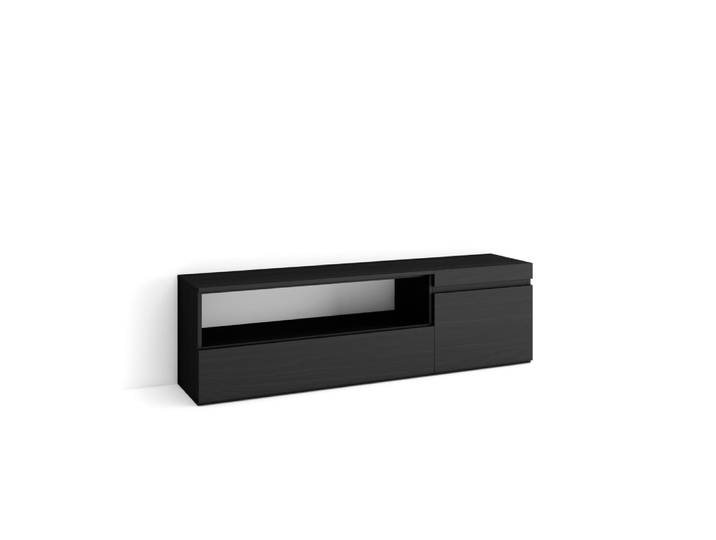 Meuble tv effet bois noir 150x35x45cm