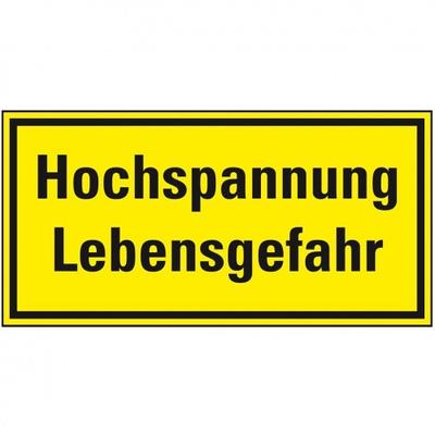 Schild I Hinweisschild Hochspannung Lebensgefahr, Kunststoff, 200x100mm, ASR A1.3