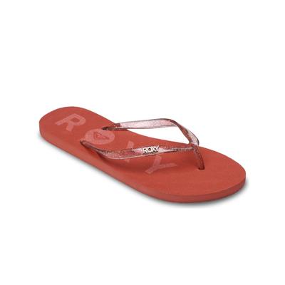 Sandale ROXY "Viva Sparkle", Damen, Gr. 11(42), rot (ginger spice), Obermaterial: 98% Synthetikmaterial, 2% Metall / Futter: 100% Synthetikmaterial / Außensohle: 100% Moosgummi., Schuhe Sandale