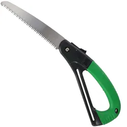 Klappbare Handsäge mit Handschutz & Anti-Rutsch-Griff, grün: Sicher, scharf & handlich für Garten, Camping & Heimwerker