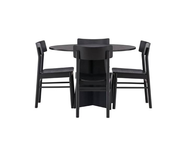 ebuy24 Essgruppe Bootcut Essgruppe Esstisch schwarz 4 Stühle schwar, (5-tlg)