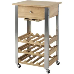 Diamond Garden Weintrolley MERLOT, Edelstahl / Premium Teak