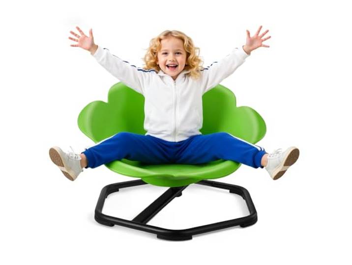 VEVOR Chaise Pivotante pour Enfants Capacité 100 kg\, Chaise Tournante Sensorielle Cylindrique\, Siège Rotatif avec Base Antidérapante\, Favorisant la Coordination\, l'Équilibre et la Concentration\, Vert