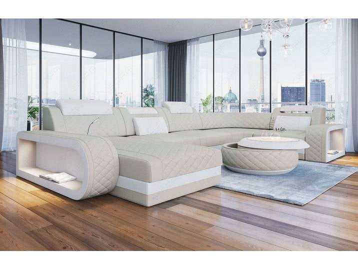 Wohnlandschaft Berlin U-Form aus Leder