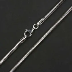 Drachensilber Rhodinierte Echte Schlangen Kette 3 mm Silberkette 925 Silber 45cm - Silber